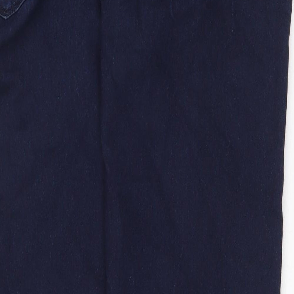 Marks and Spencer Womens Blue Cotton Straight Jeans Size 10 Regular Zip