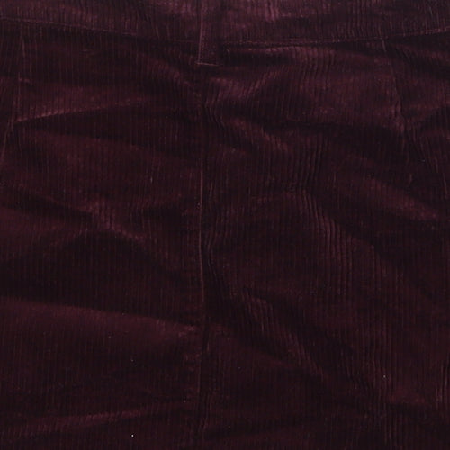 FOREVER 21 Womens Purple Cotton Straight & Pencil Skirt Size L Zip
