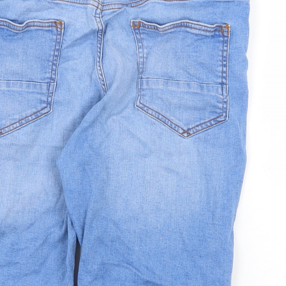 Denim & Co. Womens Blue Cotton Boyfriend Shorts Size 18 Regular Zip