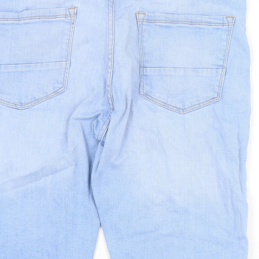 Denim & Co. Mens Blue Cotton Biker Shorts Size 34 in Regular Zip