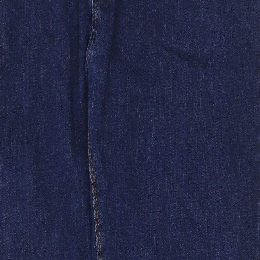 Marks and Spencer Mens Blue Cotton Straight Jeans Size 36 in Regular Zip