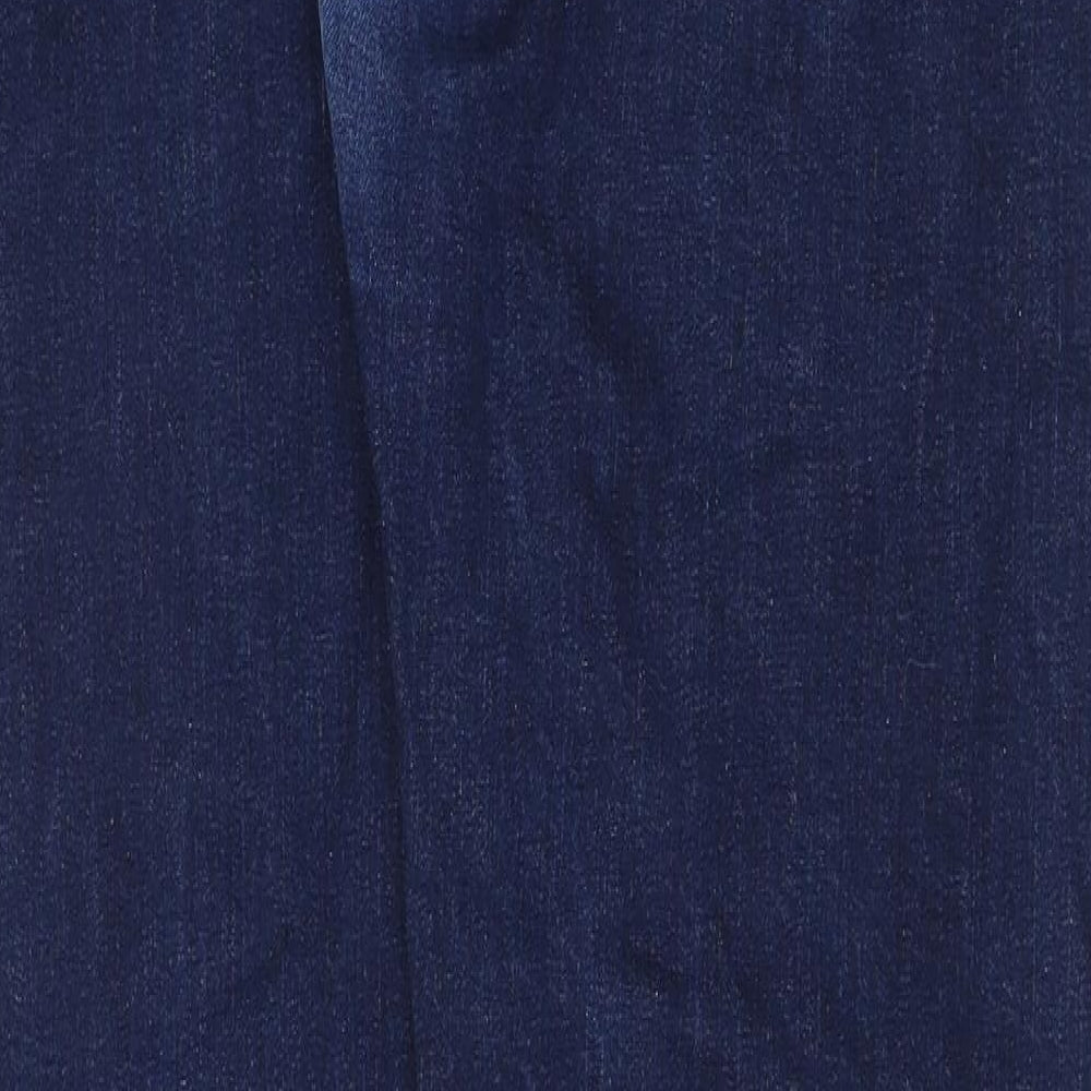Marks and Spencer Mens Blue Cotton Straight Jeans Size 36 in Regular Zip
