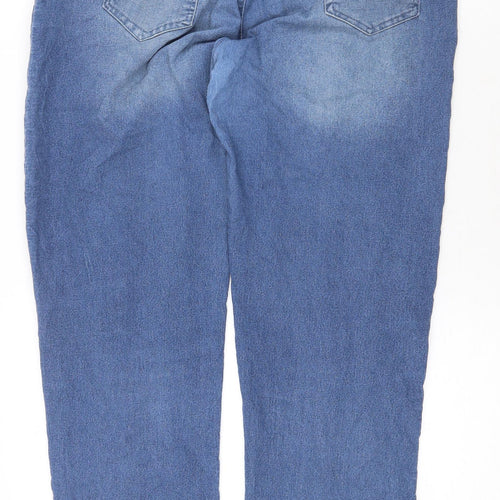 Preworn Womens Blue Cotton Straight Jeans Size 3XL Regular Tie