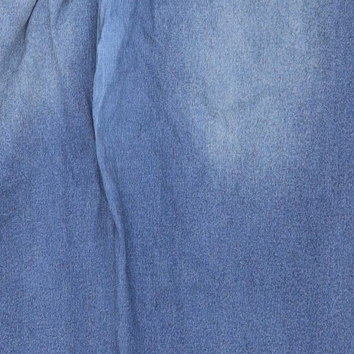 Preworn Womens Blue Cotton Straight Jeans Size 3XL Regular Tie