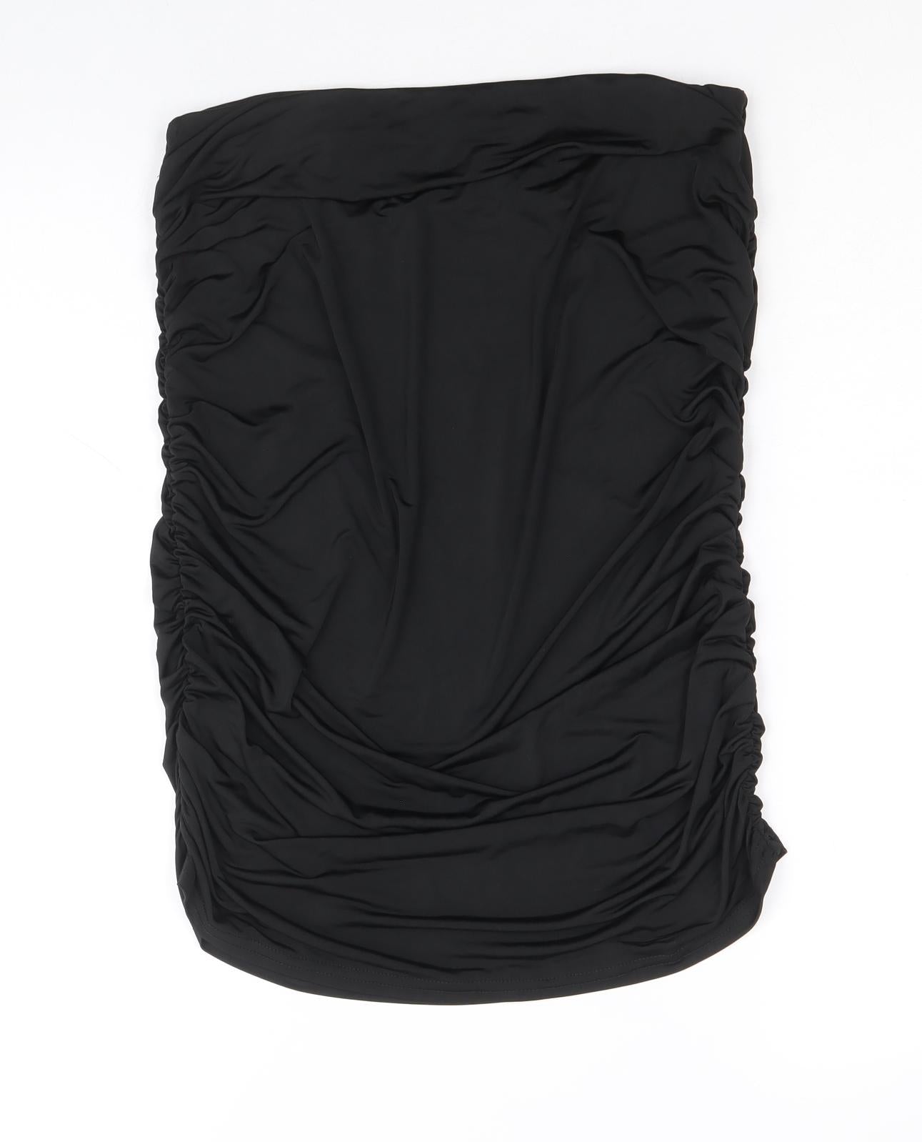 Boohoo Womens Black Polyester Bandage Skirt Size 14