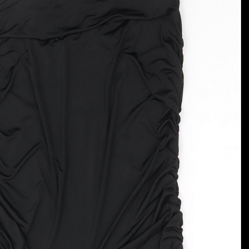 Boohoo Womens Black Polyester Bandage Skirt Size 14
