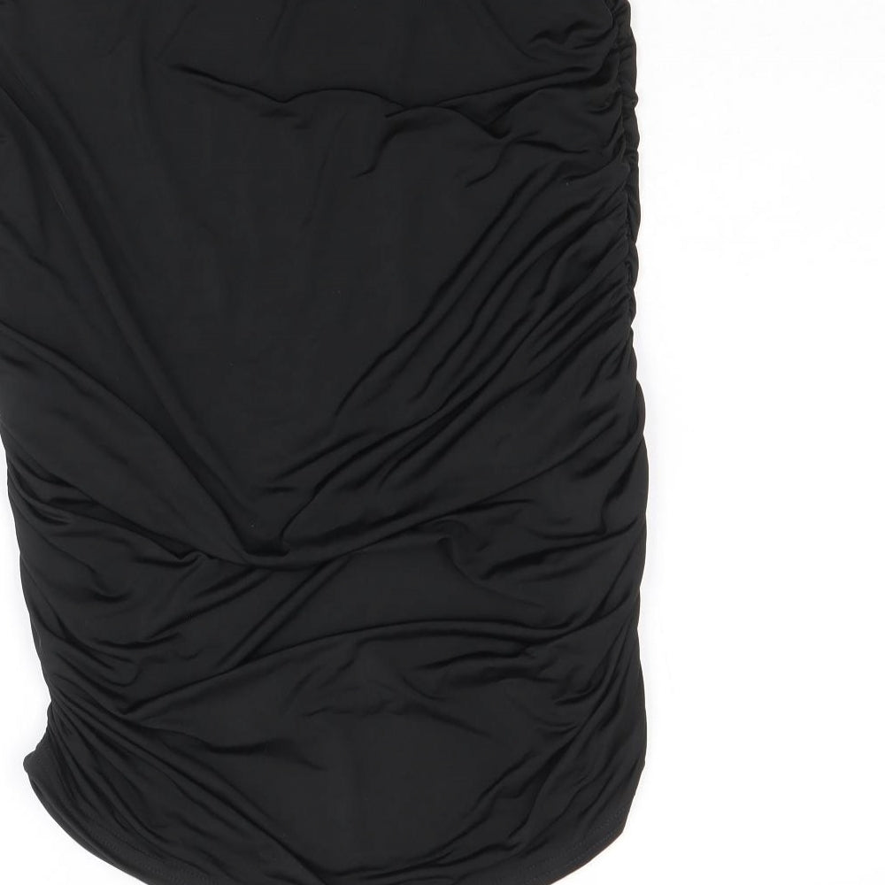 Boohoo Womens Black Polyester Bandage Skirt Size 14