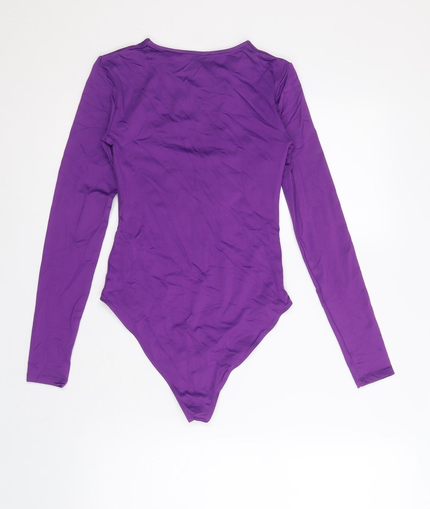 Zara Womens Purple Polyamide Bodysuit One-Piece Size S Snap