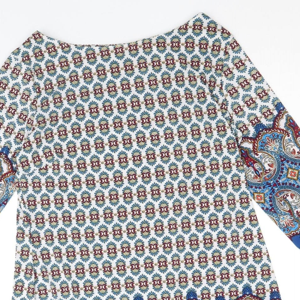 Atmosphere Womens Multicoloured Geometric Polyester Shift Size 16 Boat Neck Pullover