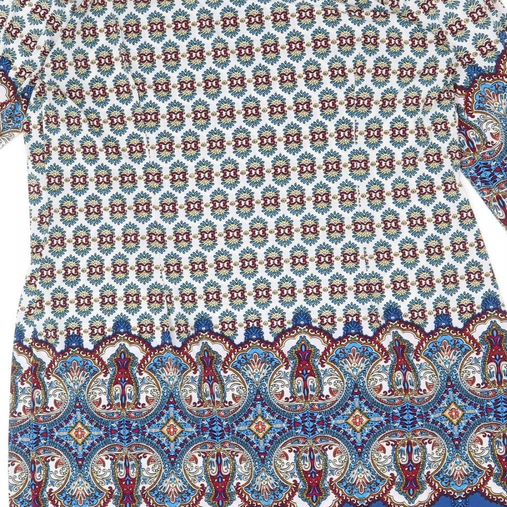 Atmosphere Womens Multicoloured Geometric Polyester Shift Size 16 Boat Neck Pullover