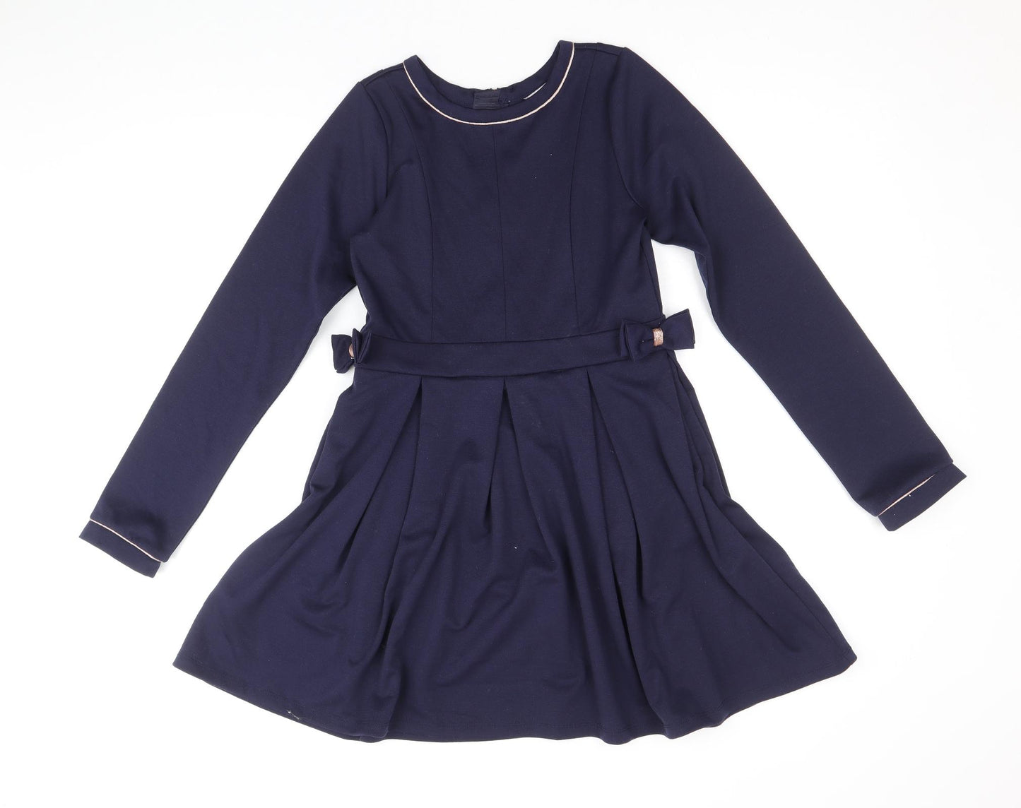 Ted Baker Girls Blue Polyester A-Line Size 11 Years Round Neck Zip