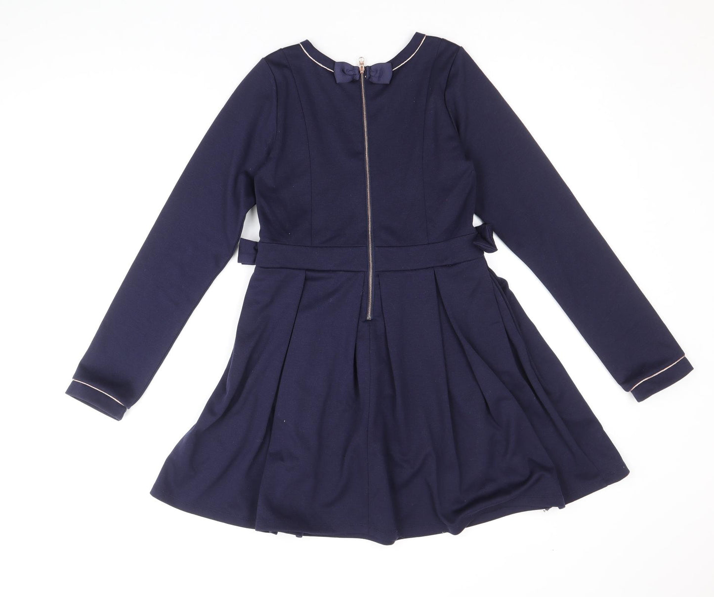 Ted Baker Girls Blue Polyester A-Line Size 11 Years Round Neck Zip