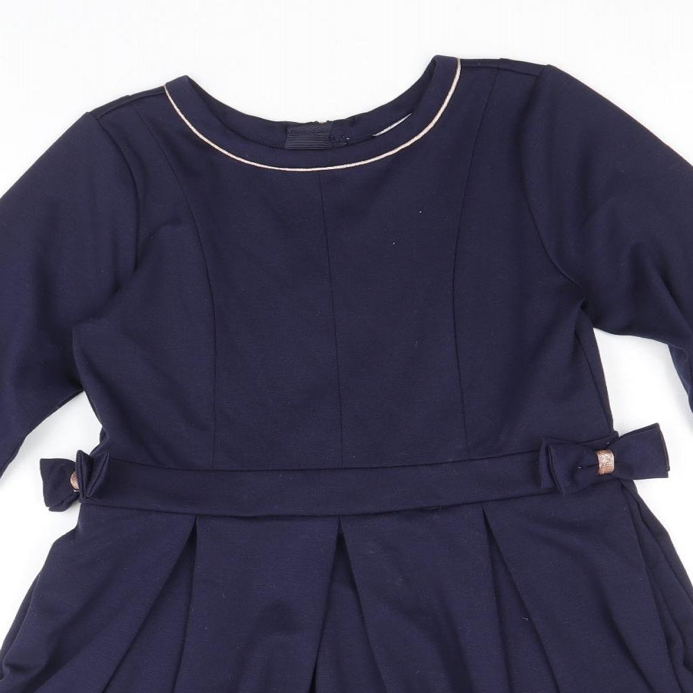 Ted Baker Girls Blue Polyester A-Line Size 11 Years Round Neck Zip