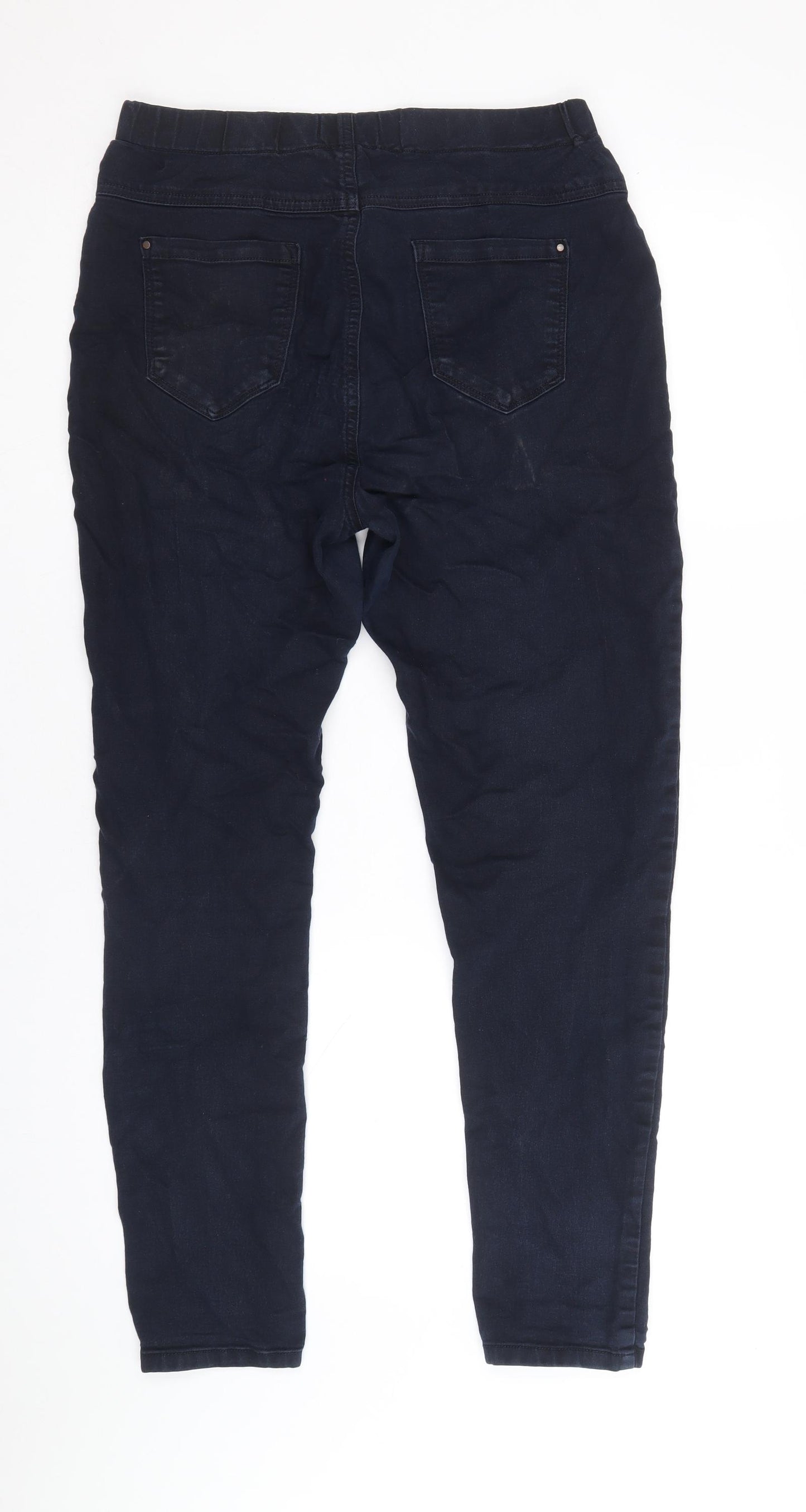 Peacocks Womens Blue Polyester Skinny Jeans Size 12 Regular Zip