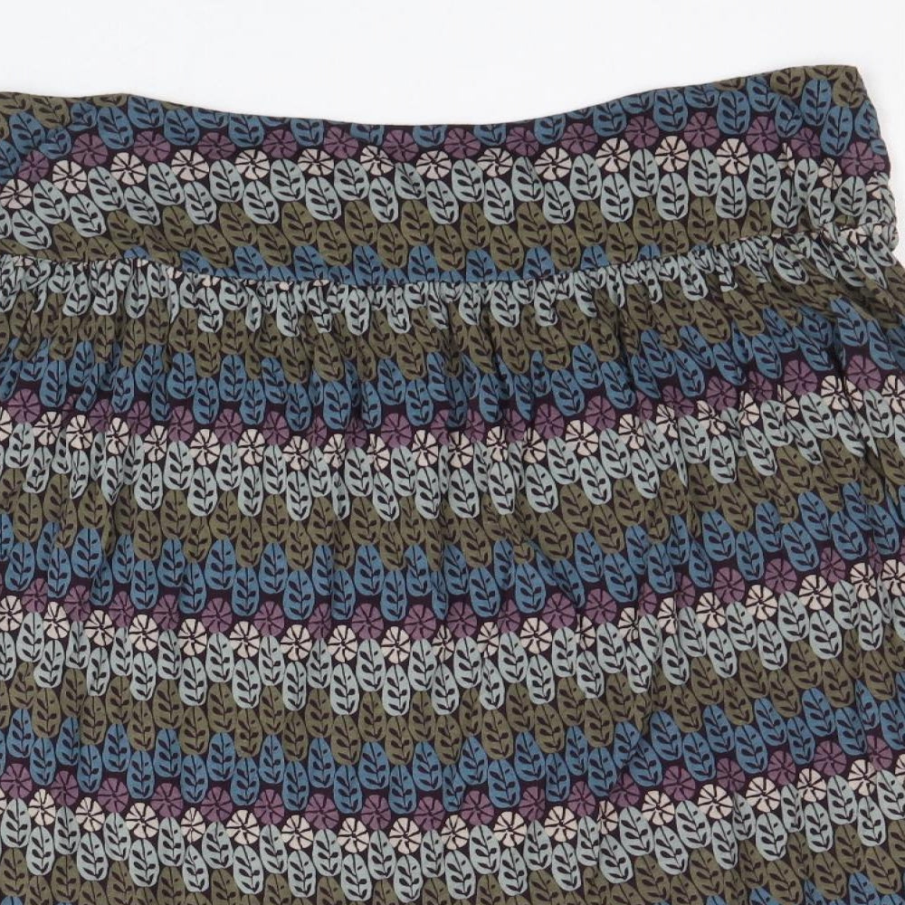 Seasalt Womens Multicoloured Geometric Viscose Swing Skirt Size 12