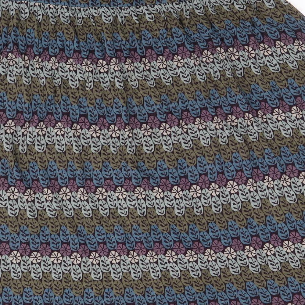 Seasalt Womens Multicoloured Geometric Viscose Swing Skirt Size 12