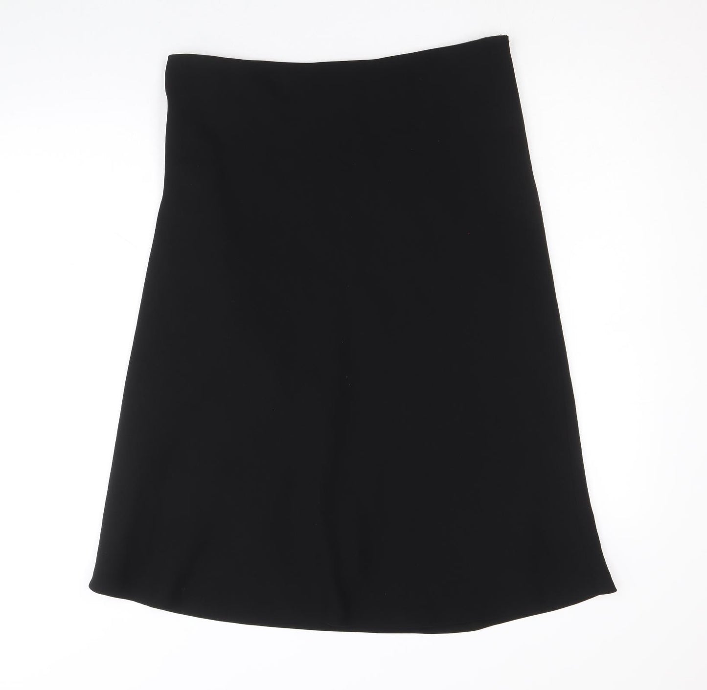Precis Womens Black Polyester Swing Skirt Size 14 Zip