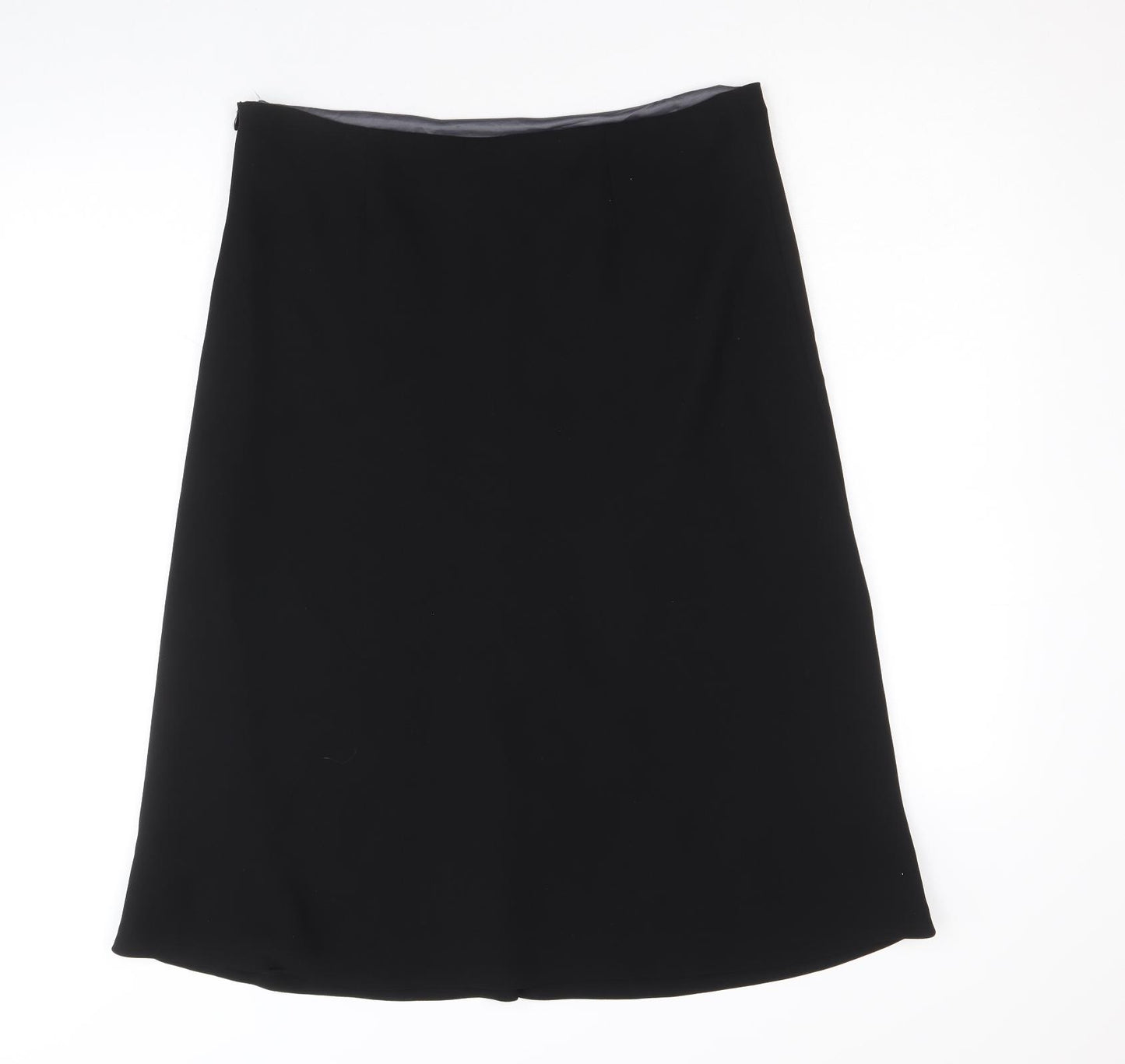 Precis Womens Black Polyester Swing Skirt Size 14 Zip