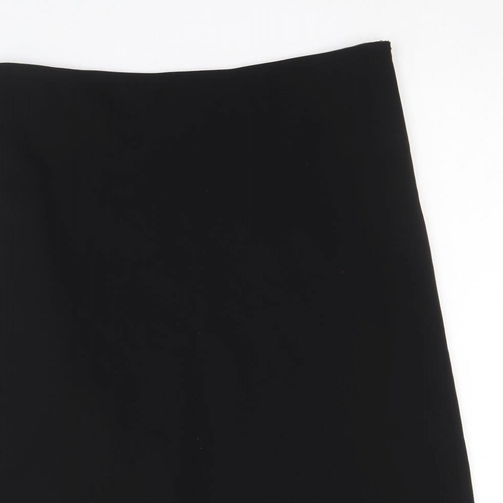 Precis Womens Black Polyester Swing Skirt Size 14 Zip