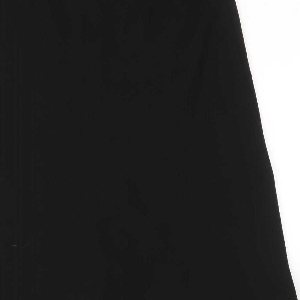 Precis Womens Black Polyester Swing Skirt Size 14 Zip