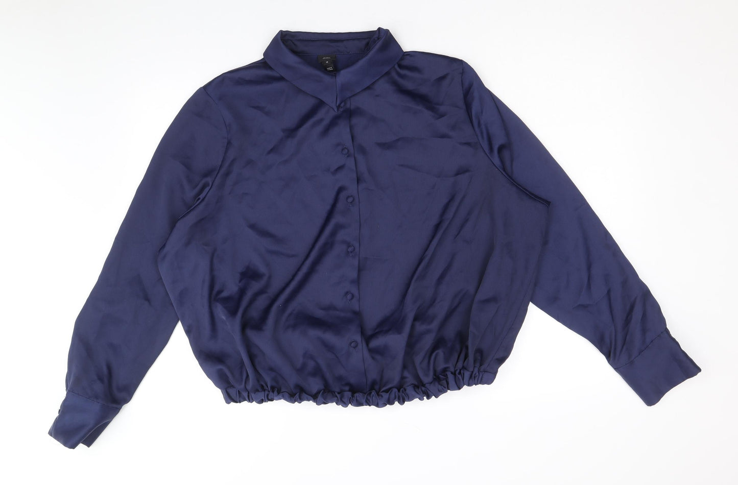 River Island Womens Blue Polyester Basic Button-Up Size 18 Collared