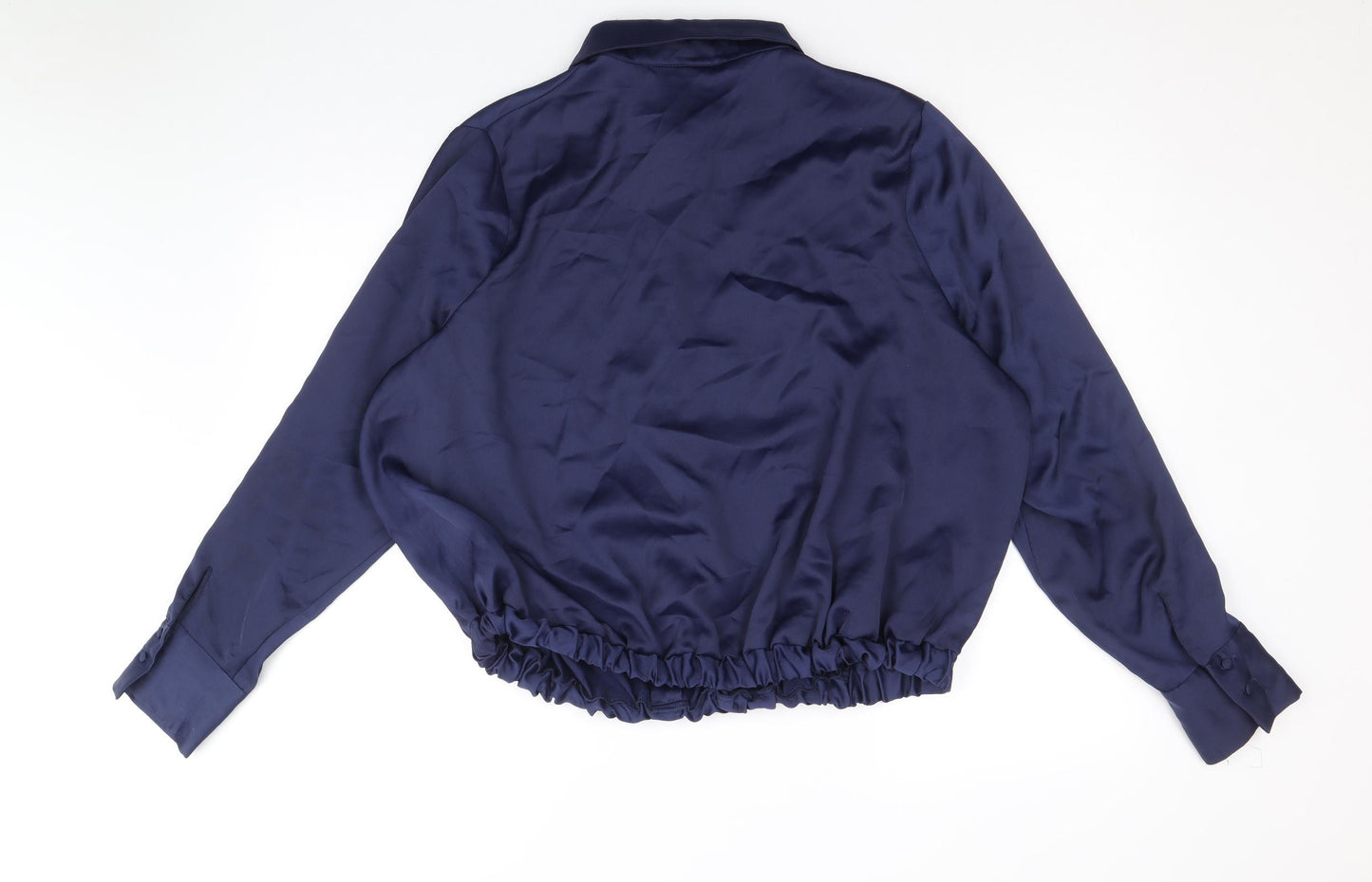 River Island Womens Blue Polyester Basic Button-Up Size 18 Collared