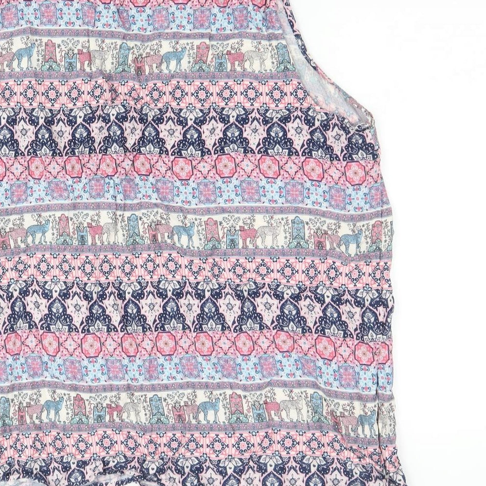 TU Womens Multicoloured Geometric Viscose Basic Tank Size 20 Scoop Neck
