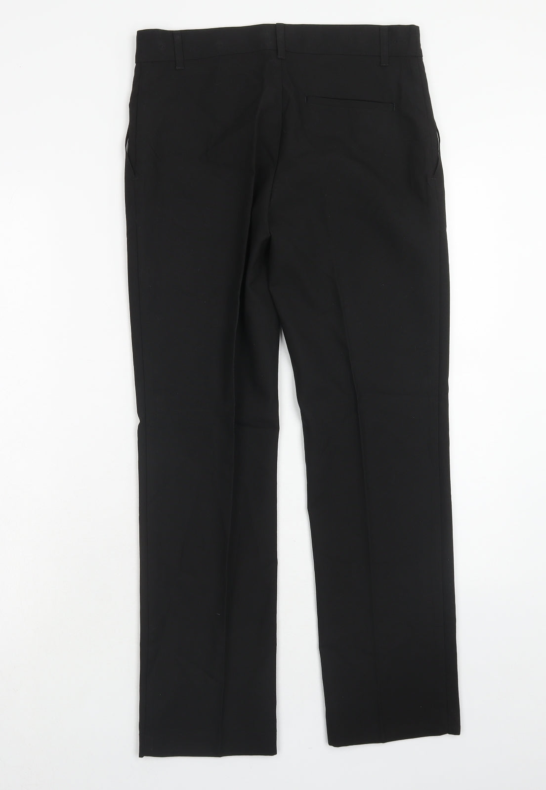 Marks and Spencer Boys Black Polyester Dress Pants Trousers Size 12-13 Years Regular Hook & Eye