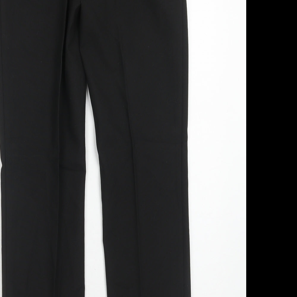 Marks and Spencer Boys Black Polyester Dress Pants Trousers Size 12-13 Years Regular Hook & Eye