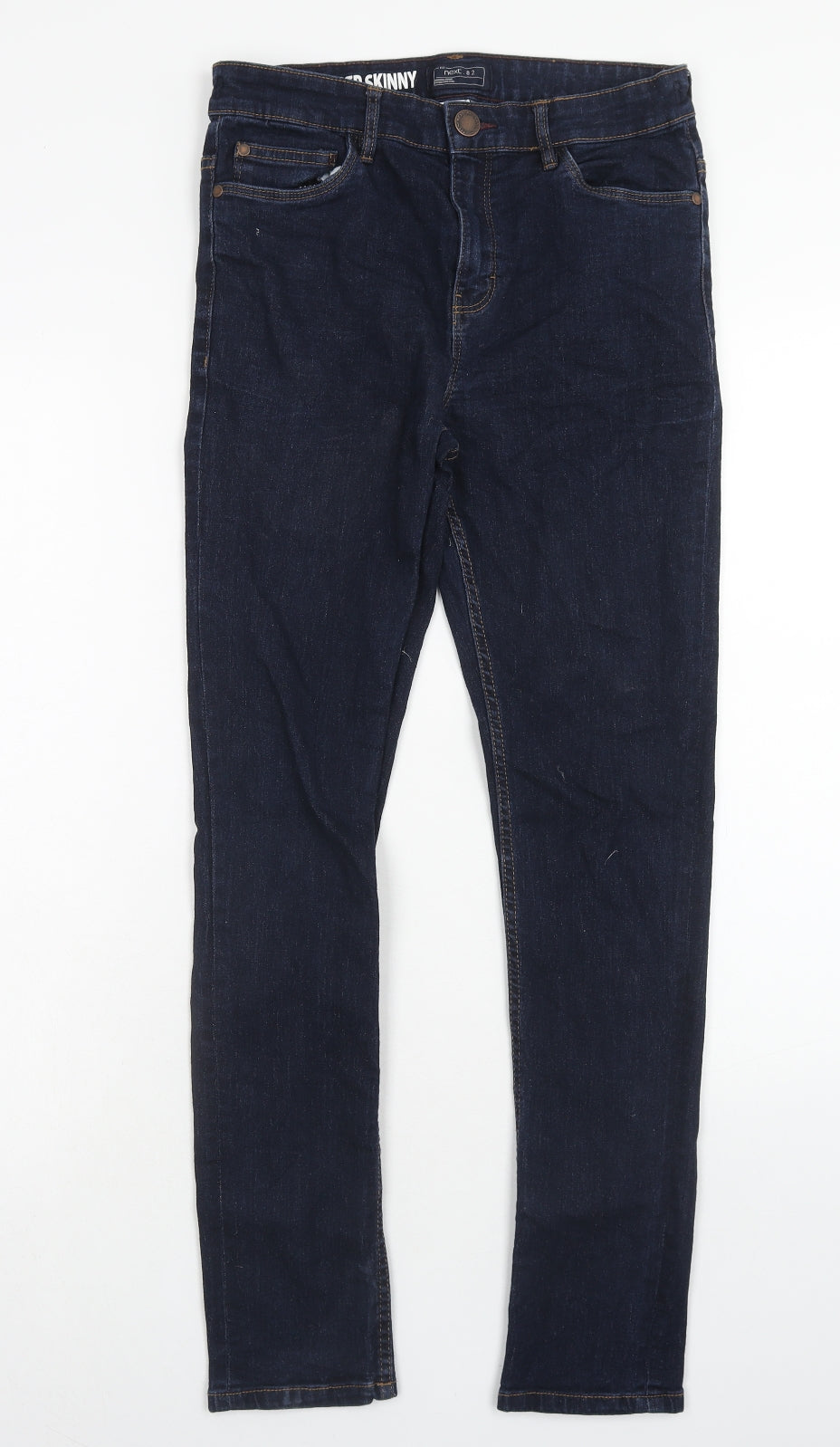 NEXT Girls Blue Cotton Skinny Jeans Size 15 Years Regular Zip