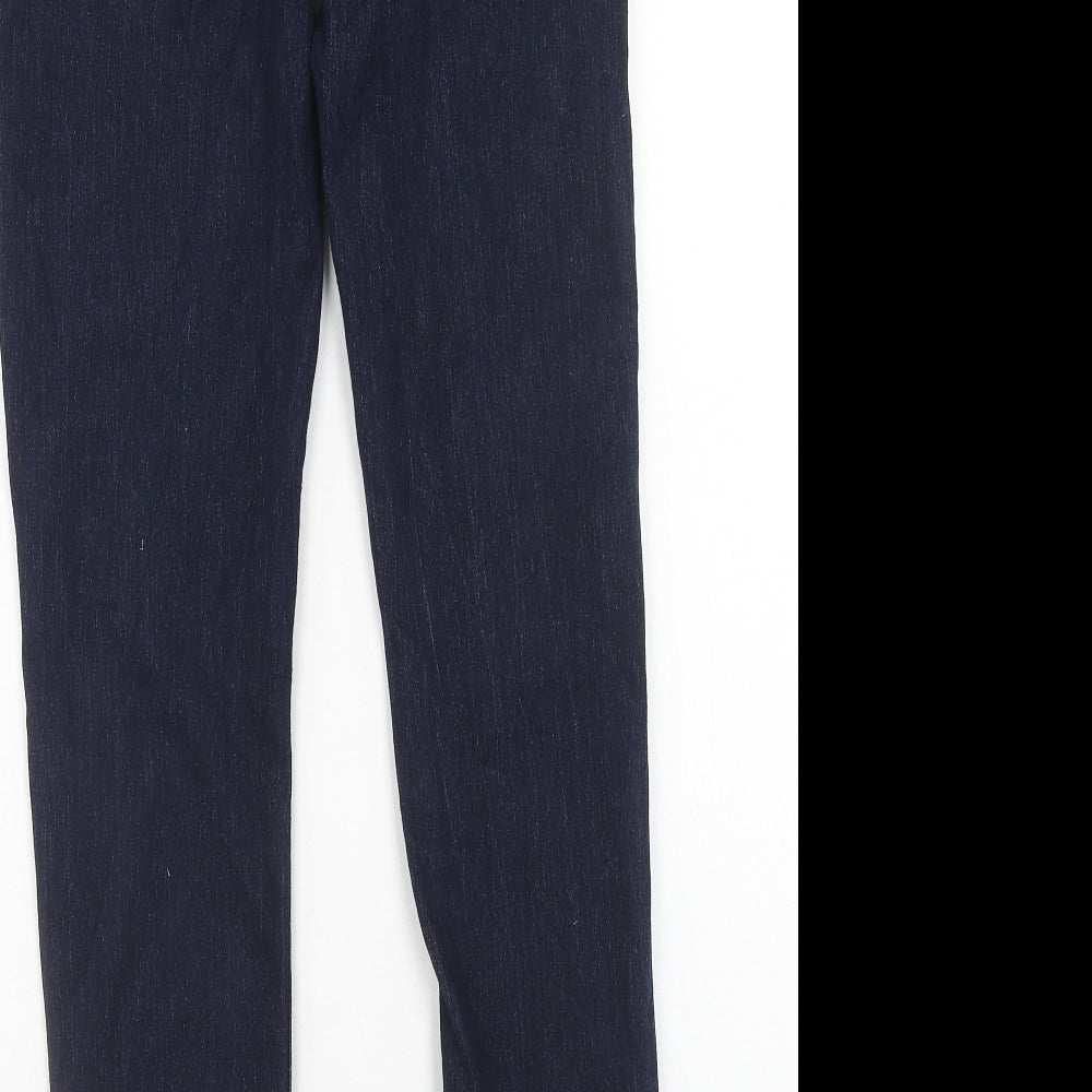 NEXT Girls Blue Cotton Skinny Jeans Size 15 Years Regular Zip