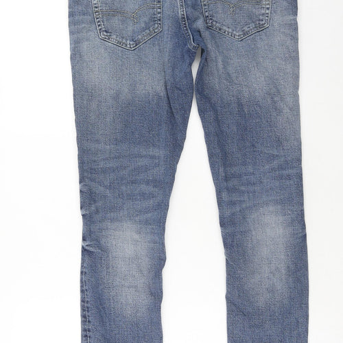 NEXT Mens Blue Cotton Skinny Jeans Size 32 in L31 in Regular Button