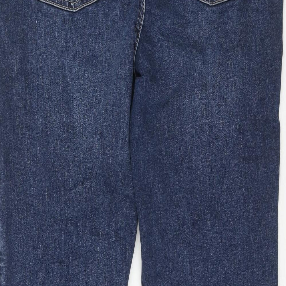 Marks and Spencer Womens Blue Cotton Skinny Jeans Size 16 Slim Zip