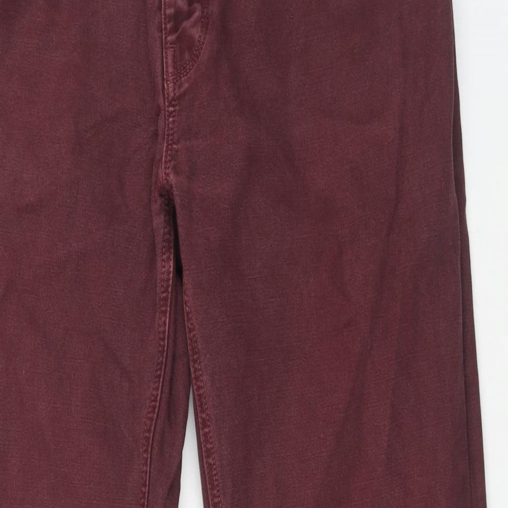 NEXT Mens Red Cotton Straight Jeans Size 32 in L31 in Regular Zip