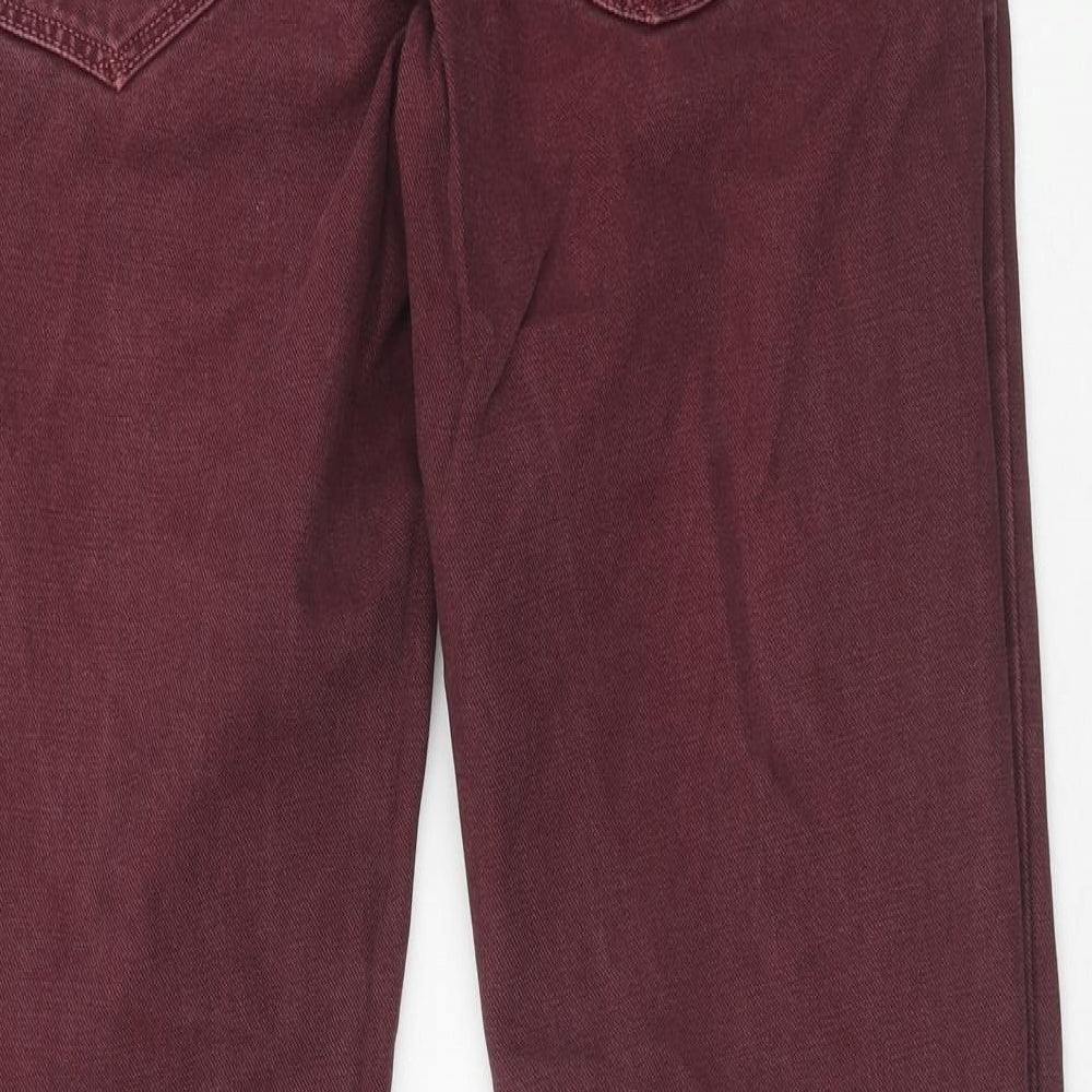 NEXT Mens Red Cotton Straight Jeans Size 32 in L31 in Regular Zip