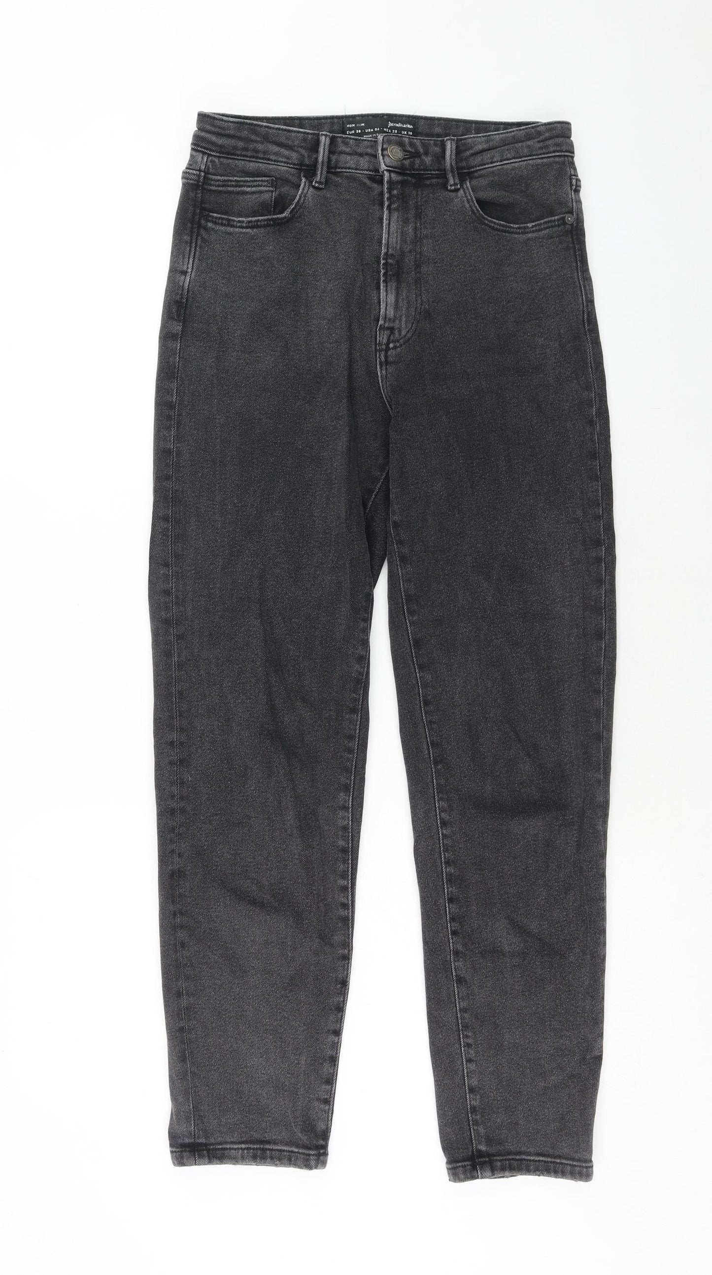 Stradivarius Womens Black Cotton Skinny Jeans Size 10 Slim Zip