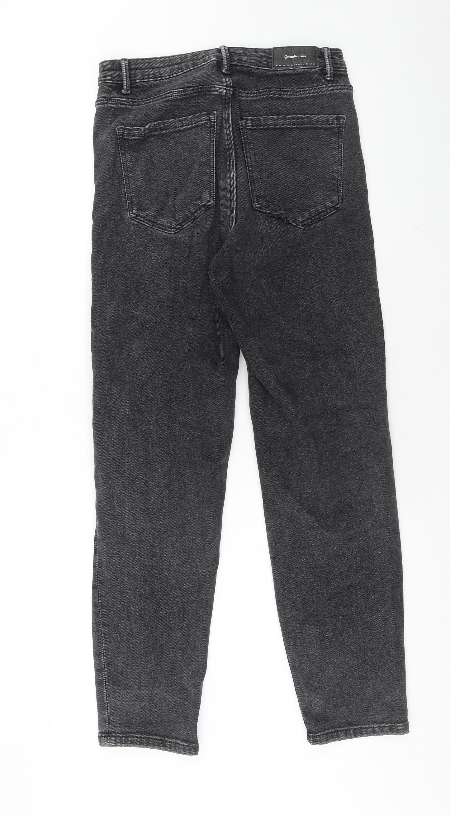 Stradivarius Womens Black Cotton Skinny Jeans Size 10 Slim Zip