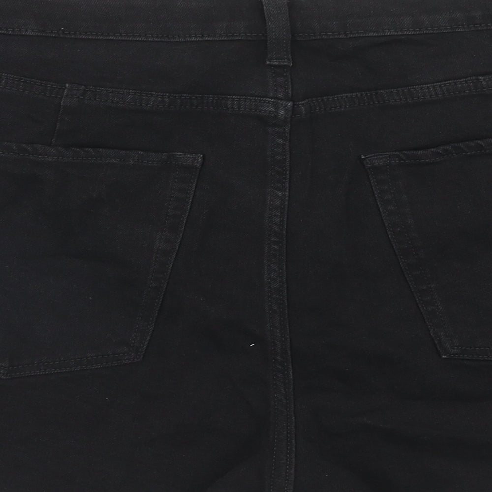 Marks and Spencer Womens Black Cotton Cut-Off Shorts Size 20 Regular Zip