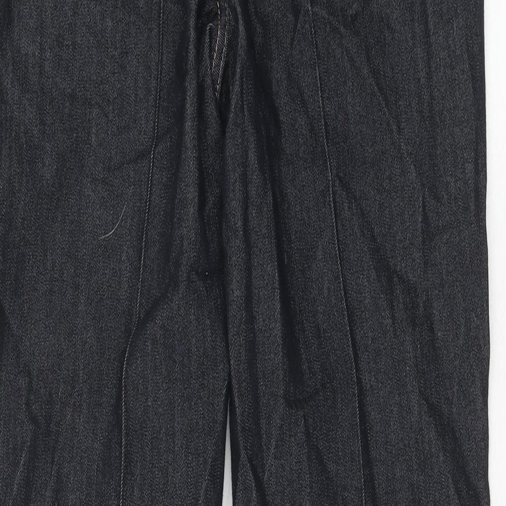 Marks and Spencer Womens Blue Cotton Straight Jeans Size 12 Regular Zip