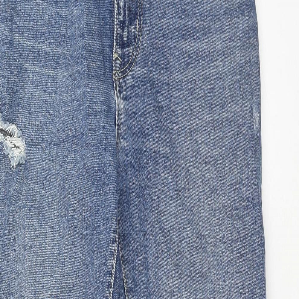 Stradivarius Womens Blue Cotton Skinny Jeans Size 8 Regular Zip