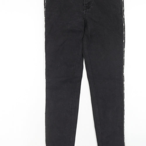 Zara Womens Black Cotton Skinny Jeans Size 8 Regular Zip