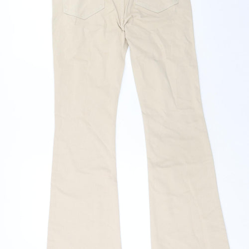 Preworn Womens Brown Cotton Wide-Leg Jeans Size 30 in Regular Zip