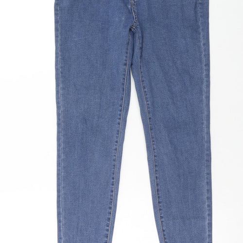 Denim & Co. Womens Blue Cotton Skinny Jeans Size 12 Regular Zip