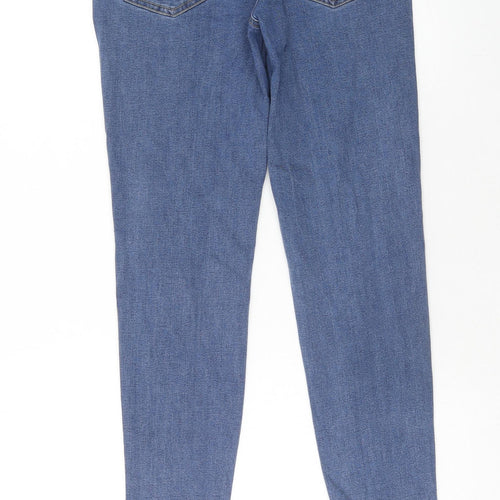 Denim & Co. Womens Blue Cotton Skinny Jeans Size 12 Regular Zip