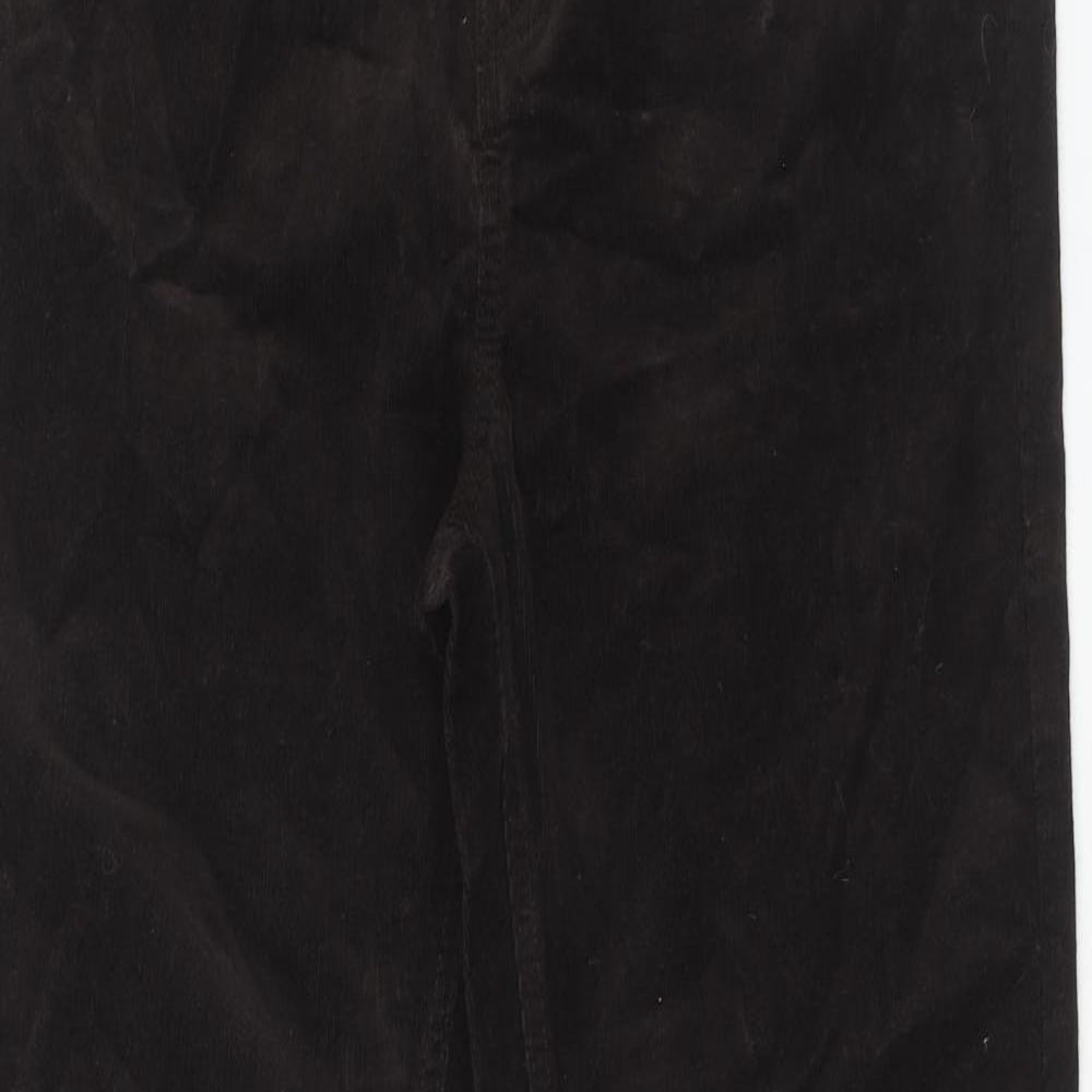 Marks and Spencer Womens Brown Cotton Trousers Size 14 Regular Zip