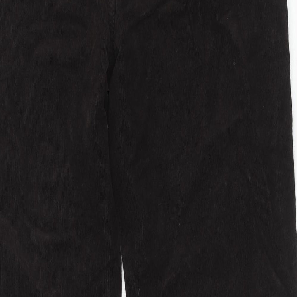 Marks and Spencer Womens Brown Cotton Trousers Size 14 Regular Zip