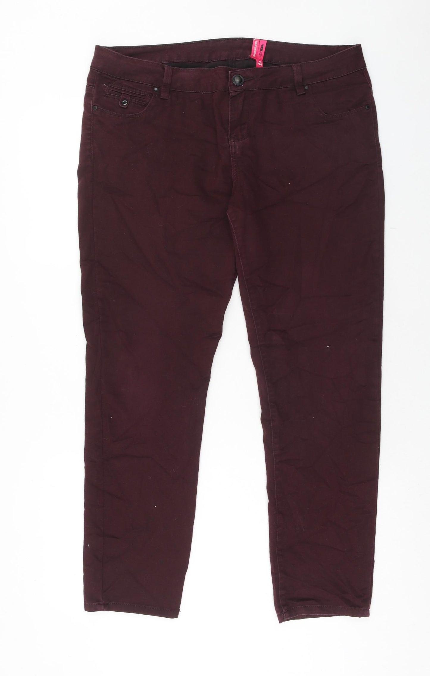 New Look Womens Purple Cotton Straight Jeans Size 16 Regular Zip