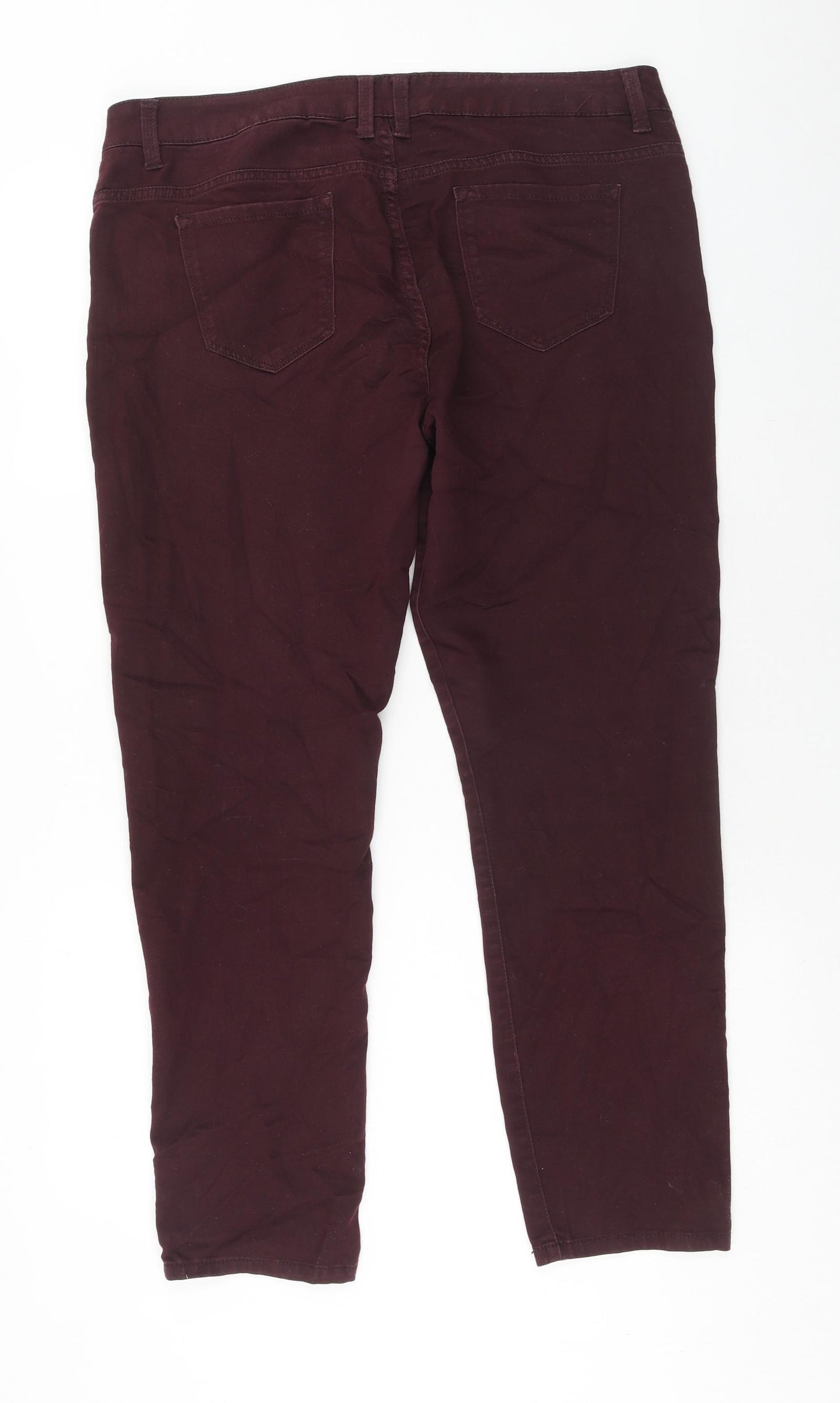 New Look Womens Purple Cotton Straight Jeans Size 16 Regular Zip