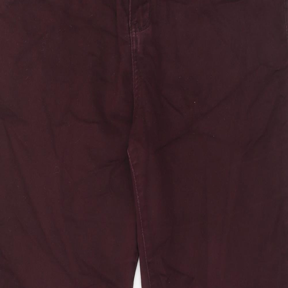 New Look Womens Purple Cotton Straight Jeans Size 16 Regular Zip