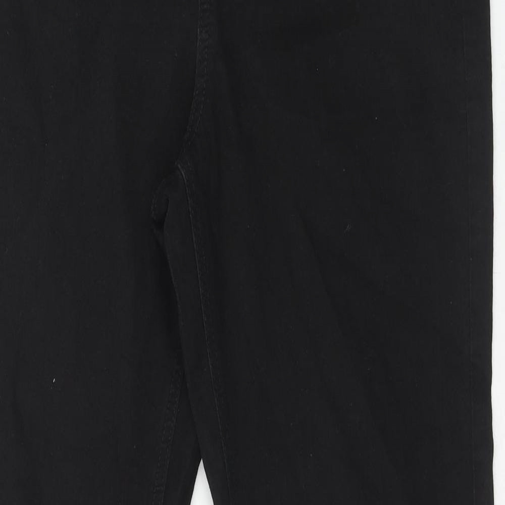 George Womens Black Cotton Bootcut Jeans Size 16 Regular Zip